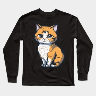 Cool Feline in Shades: Whiskered Purrfection for Cat Miaw Lovers Long Sleeve T-Shirt